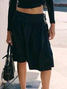 Free People Free-Est Effortless Temptation Skirt Wrap Black Mini L